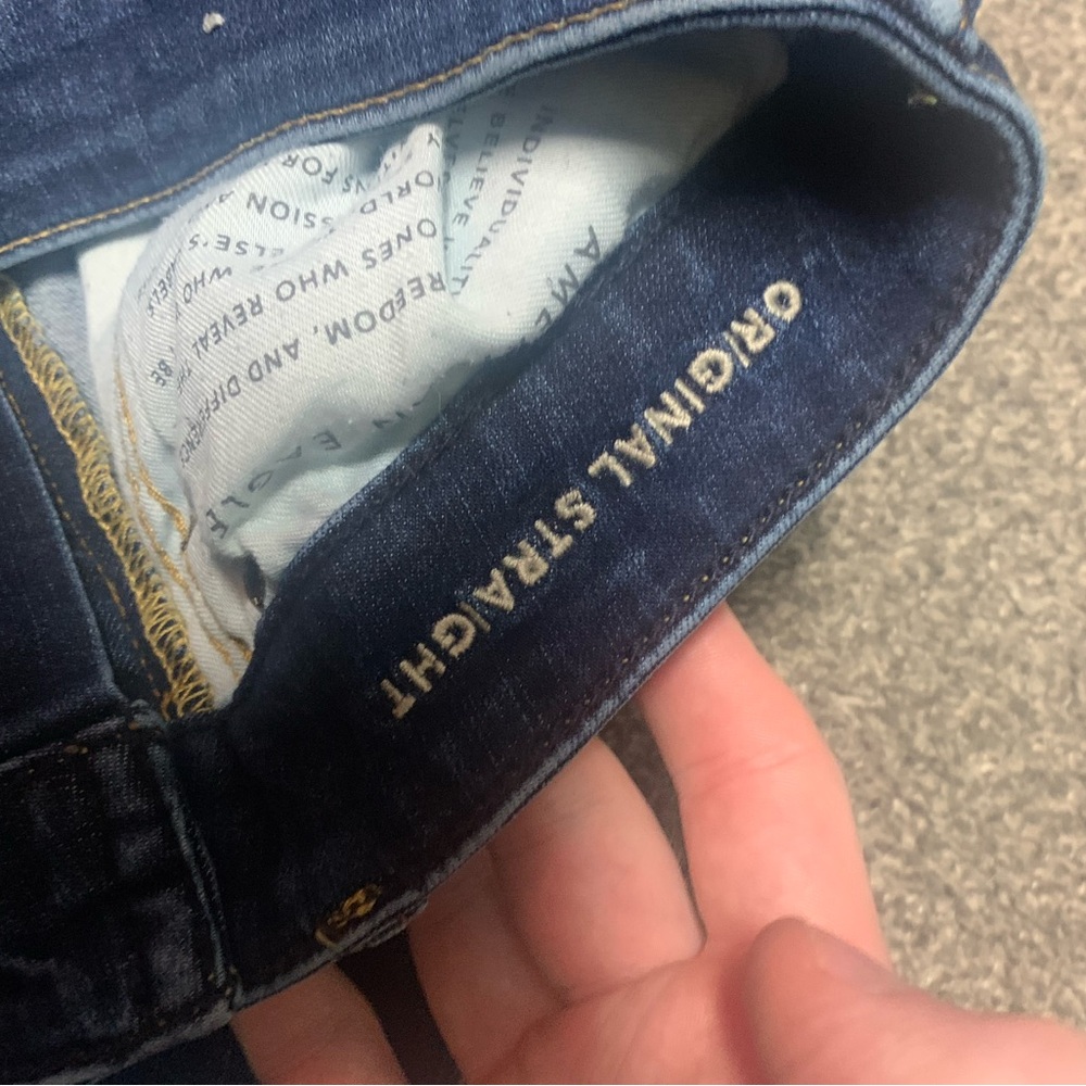 American Eagle Outfitters Blue Straight Jeans Classic Denim - Picture 6 of 8